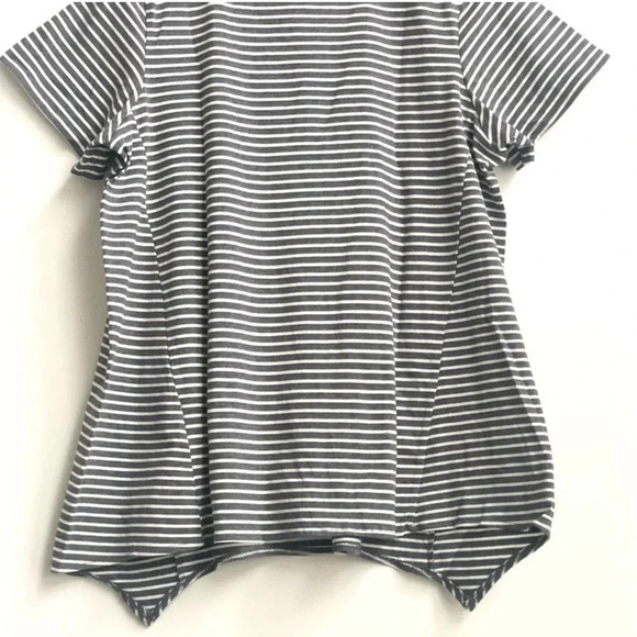New CCX City Chic Relaxed High Low Striped print short sleeve shirt basic tee - Picture 13 of 13